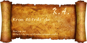Kron Alfréda névjegykártya